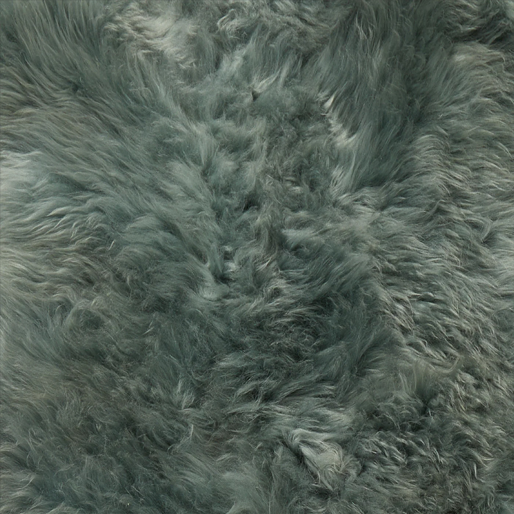 Biloxi Fabric Sheepkin Rug In Mint Green