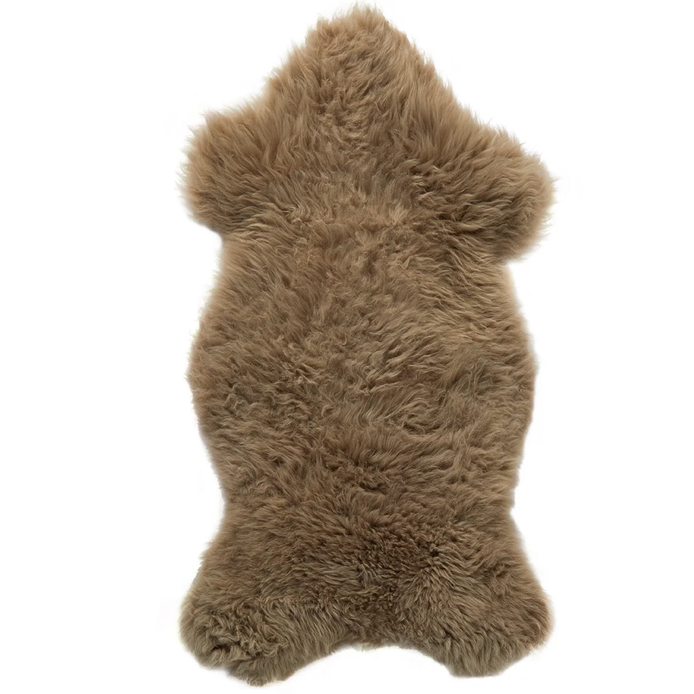 Biloxi Fabric Sheepkin Rug In Taupe