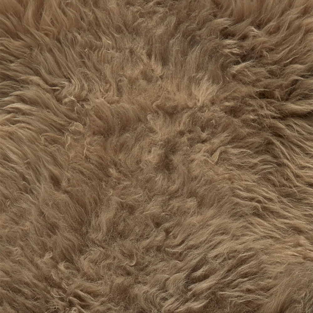 Biloxi Fabric Sheepkin Rug In Taupe