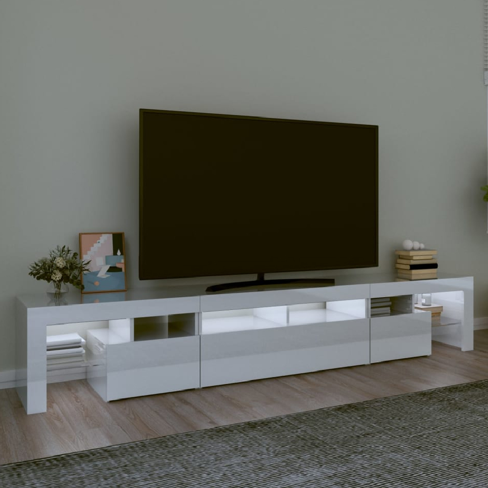 Read more about Biloxi high gloss tv stand in white with led lights