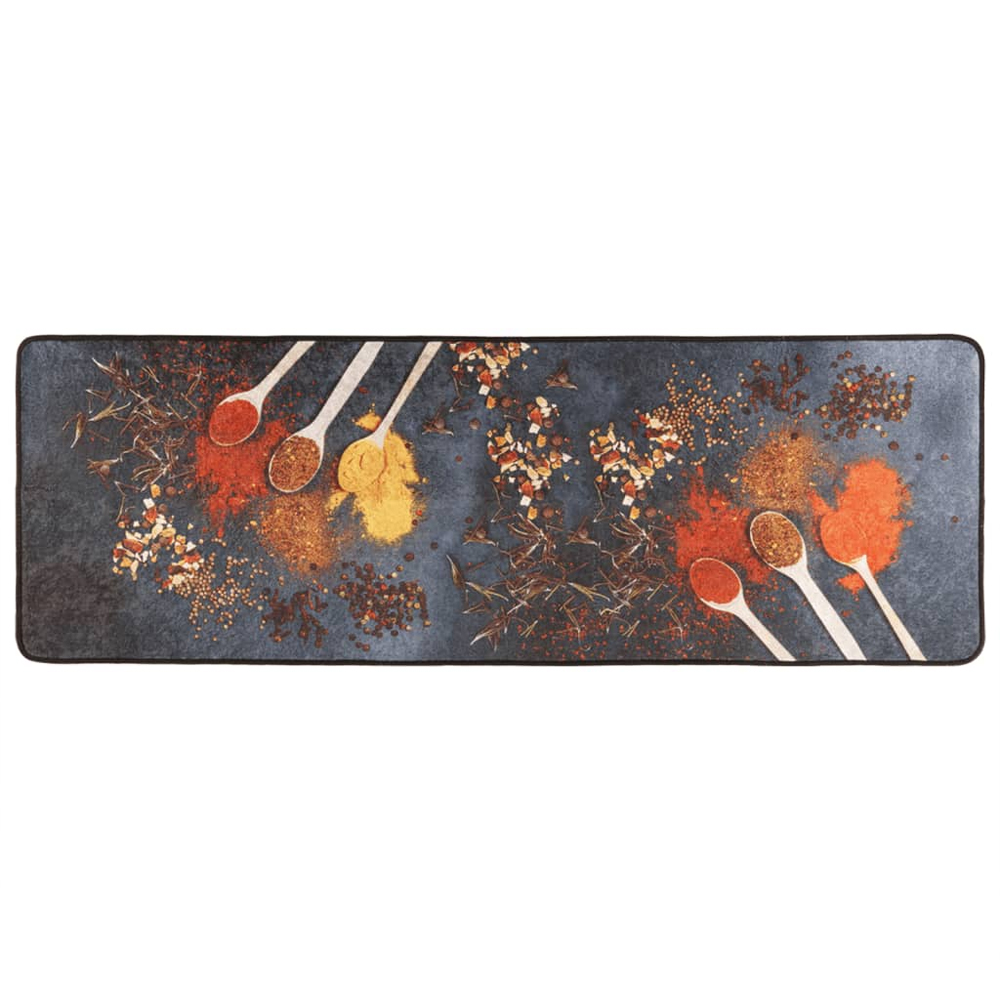 Biloxi Polyester Anti-Slip Kitchen Rug - Blue