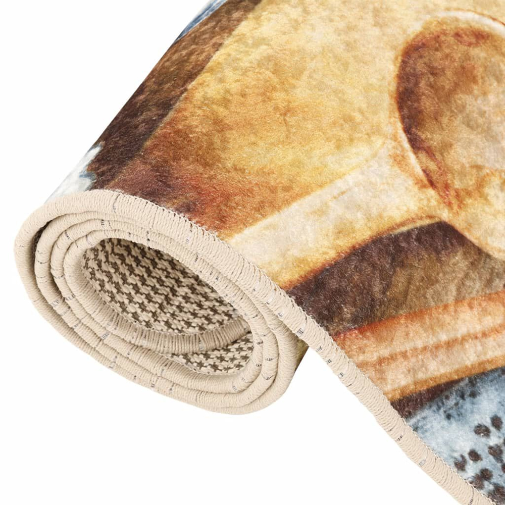 Biloxi Polyester Anti-Slip Kitchen Rug - Multicolour