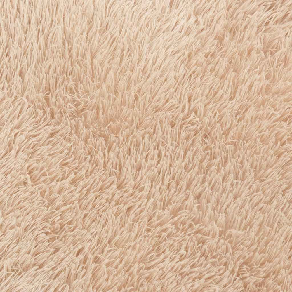 Biloxi Polyester Oval High Pile Shaggy Rug - Beige