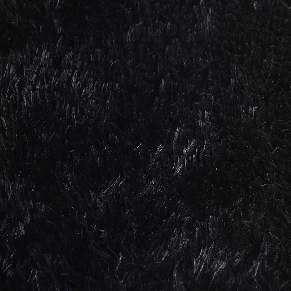 Biloxi Polyester Oval High Pile Shaggy Rug - Black