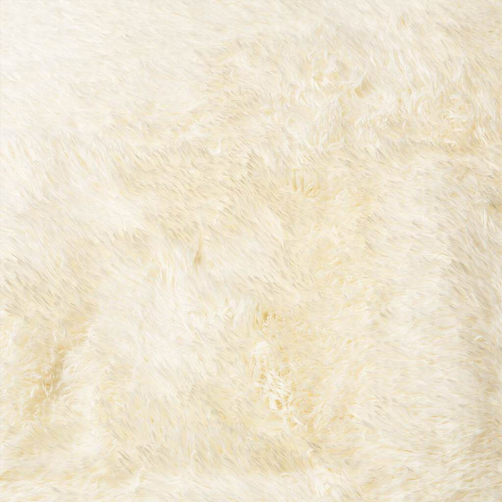 Biloxi Polyester Oval High Pile Shaggy Rug - Cream
