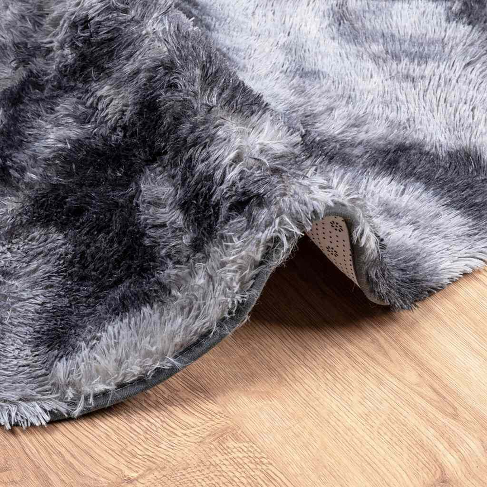 Biloxi Polyester Oval High Pile Shaggy Rug - Dark Grey