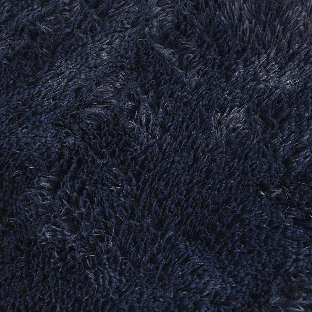 Biloxi Polyester Oval High Pile Shaggy Rug - Navy