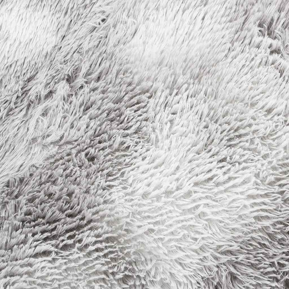Biloxi Polyester Oval High Pile Shaggy Rug - Silver Grey