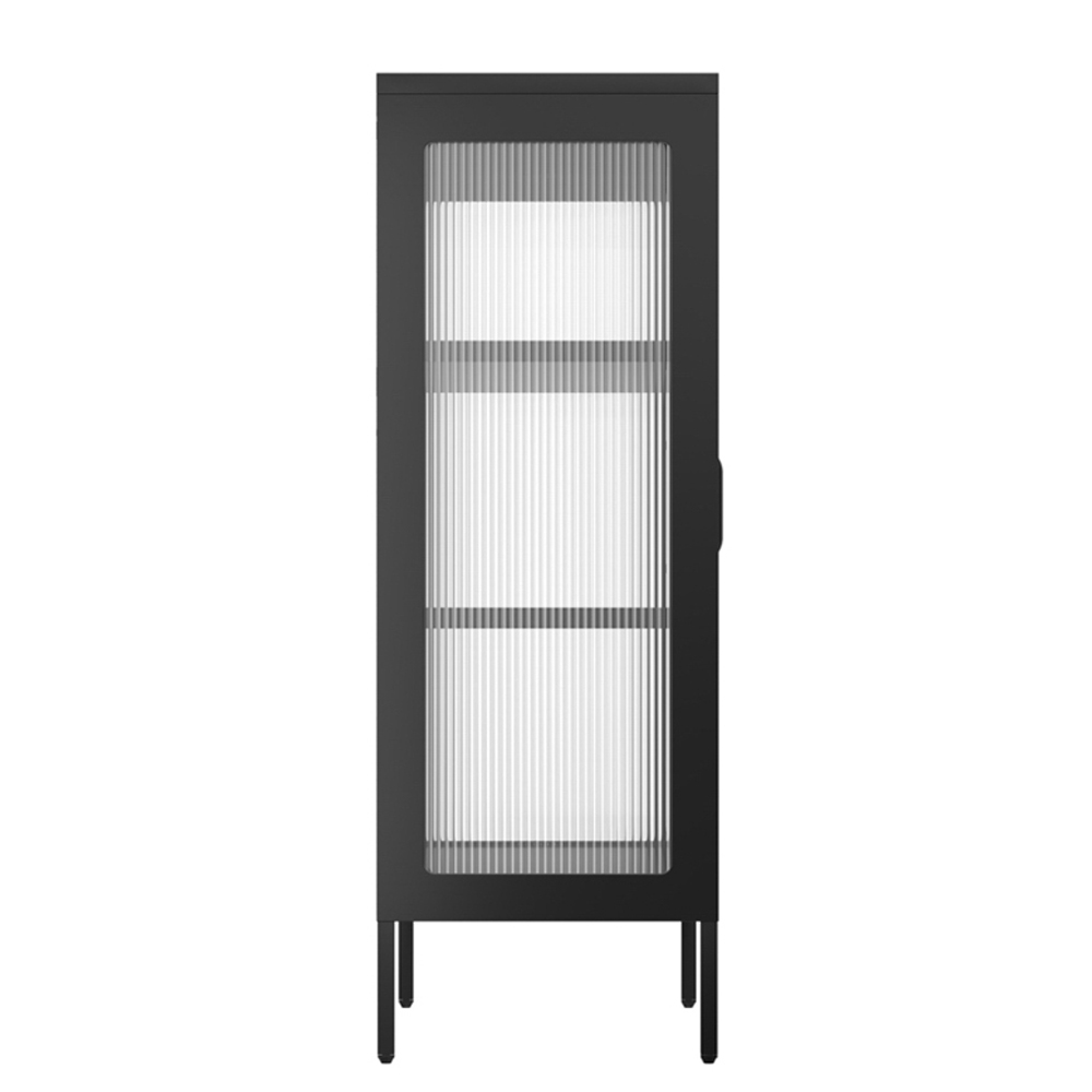 Biloxi Steel Display Cabinet With 2 Glass Doors - Black
