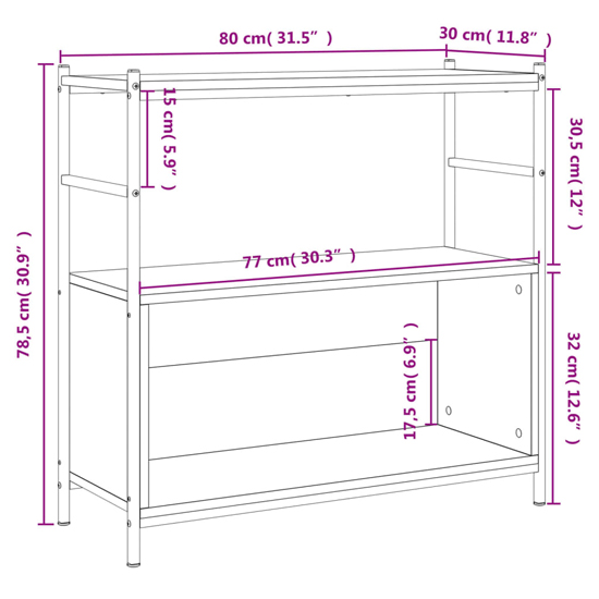 Biloxi Wooden Bookcase With 1 Large Shelf In Grey Sonoma Oak