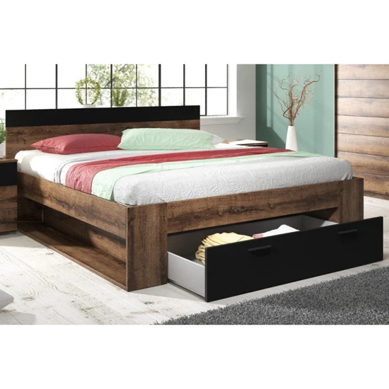 Product photograph of Biloxi Wooden Divan King Size Bed In Monastery Oak from Furniture in Fashion