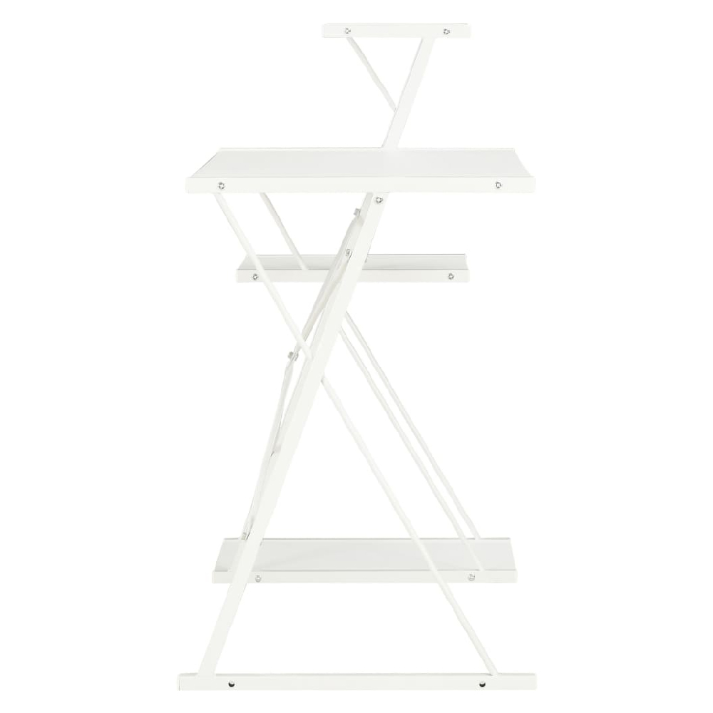 Biloxi Wooden Laptop Desk With 3 Shelves In White
