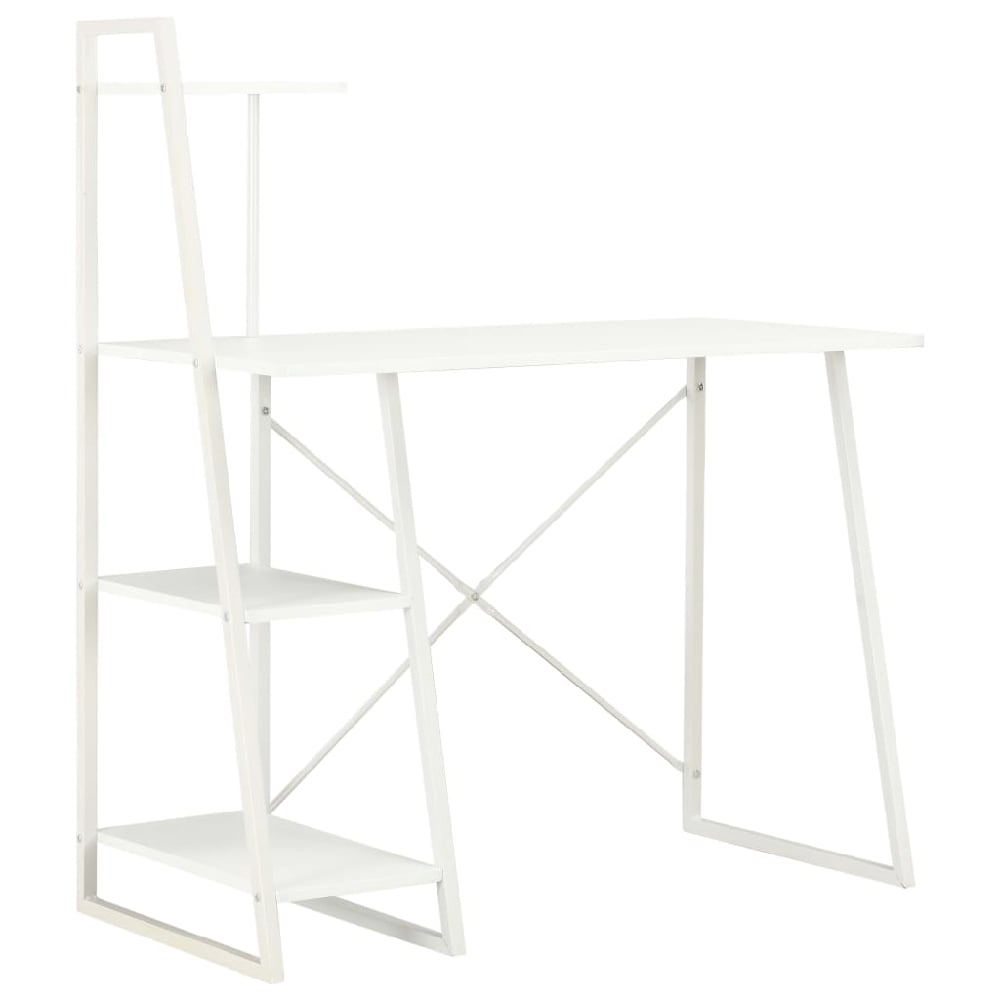 Read more about Biloxi wooden laptop desk with shelving unit in white