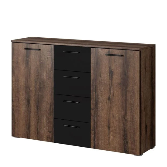 Biloxi Wooden Sideboard 2 Doors 4 Drawers In Monastery Oak
