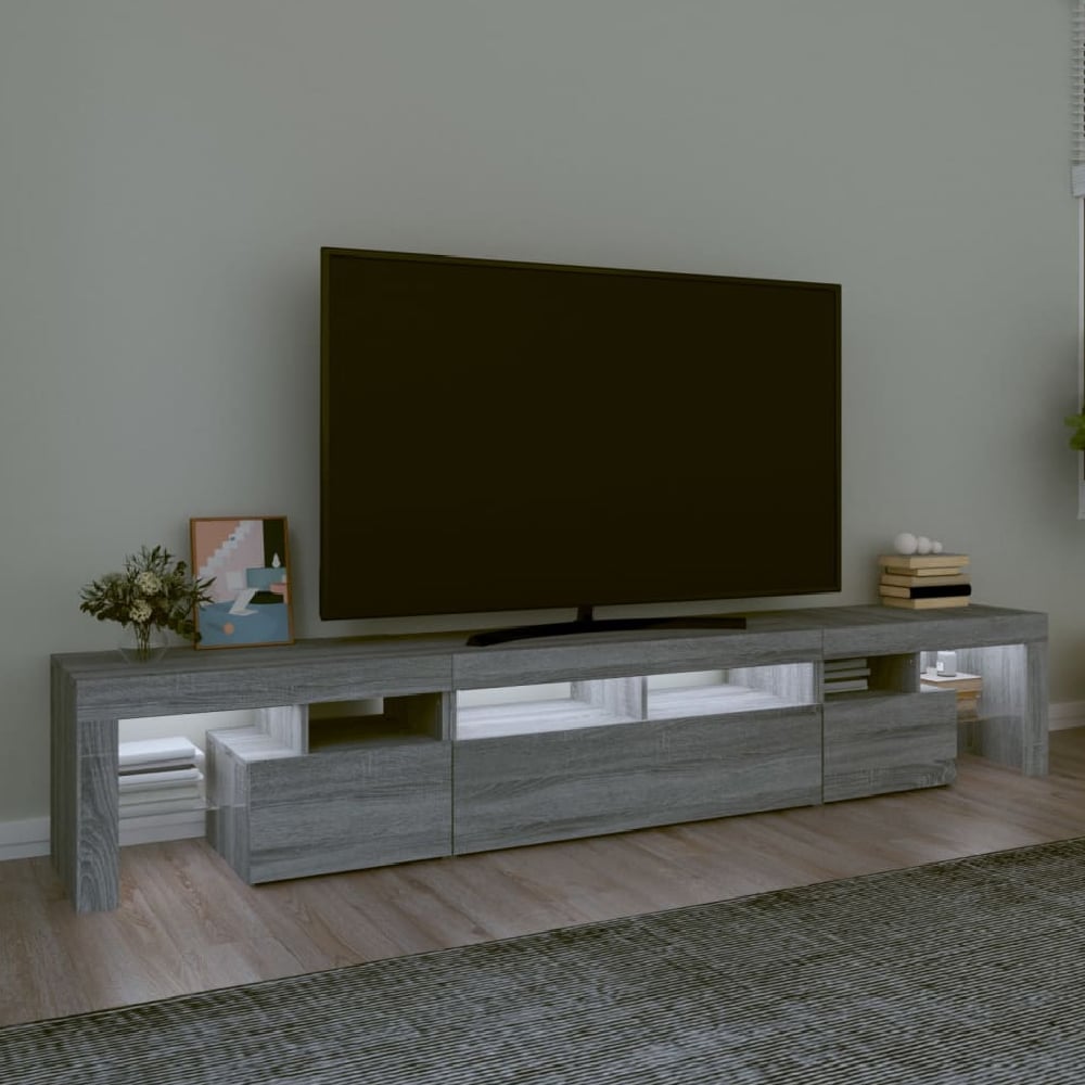 Read more about Biloxi wooden tv stand in grey sonoma with led lights