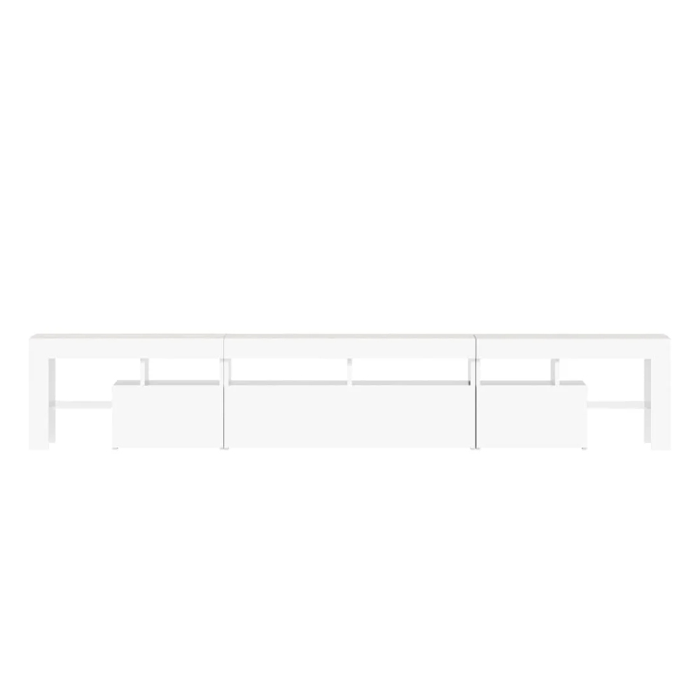 Biloxi Wooden TV Stand In White With LED Lights