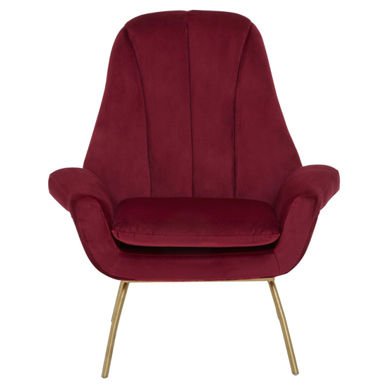Biltun Upholstered Velvet Bedroom Chair In Red_3
