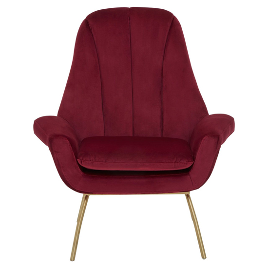 Biltun Upholstered Velvet Bedroom Chair In Red