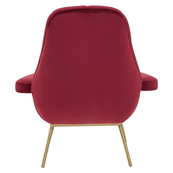 Biltun Upholstered Velvet Bedroom Chair In Red_5