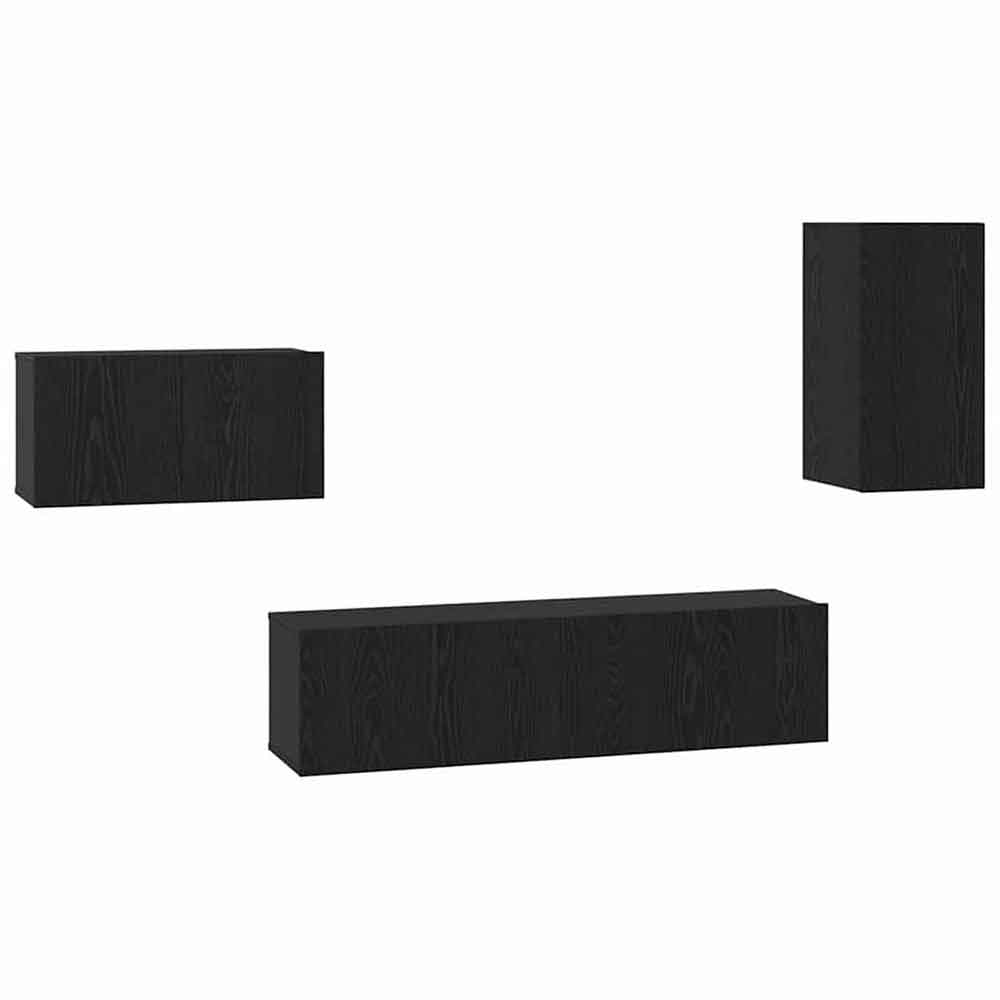 Binnenstad 60cm Wooden 4 Piece Entertainment Unit In Black Oak