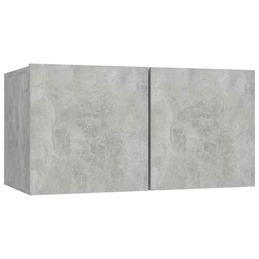 Binnenstad 60cm Wooden 4 Piece Entertainment Unit In Concrete Grey
