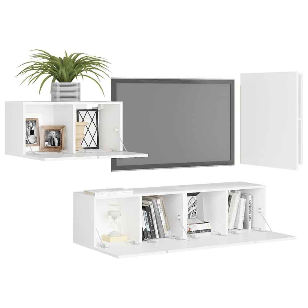 Binnenstad 60cm Wooden 4 Piece Entertainment Unit In White
