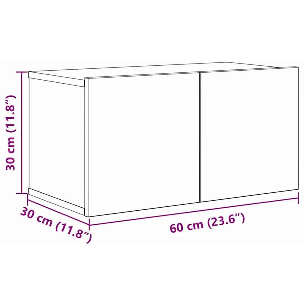 Binnenstad 90cm Wooden 4 Piece Entertainment Unit In Black Oak