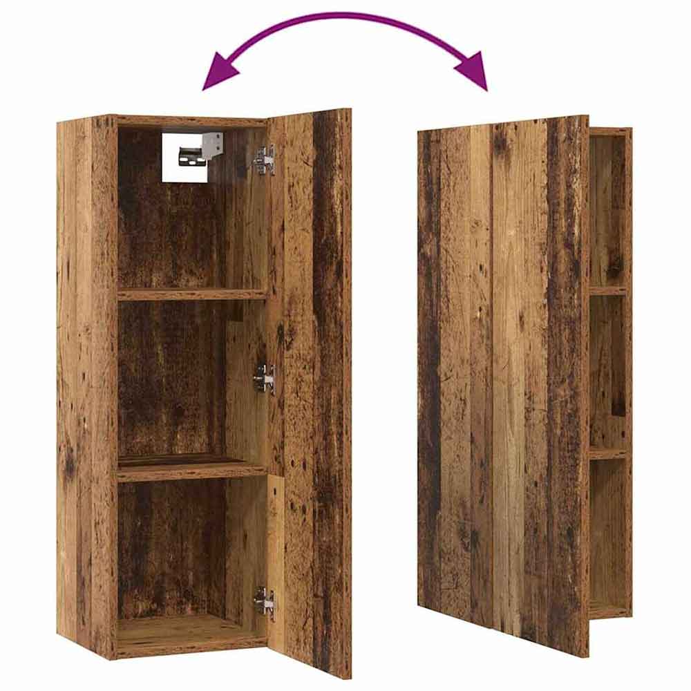 Binnenstad 90cm Wooden 4 Piece Entertainment Unit In Old Wood