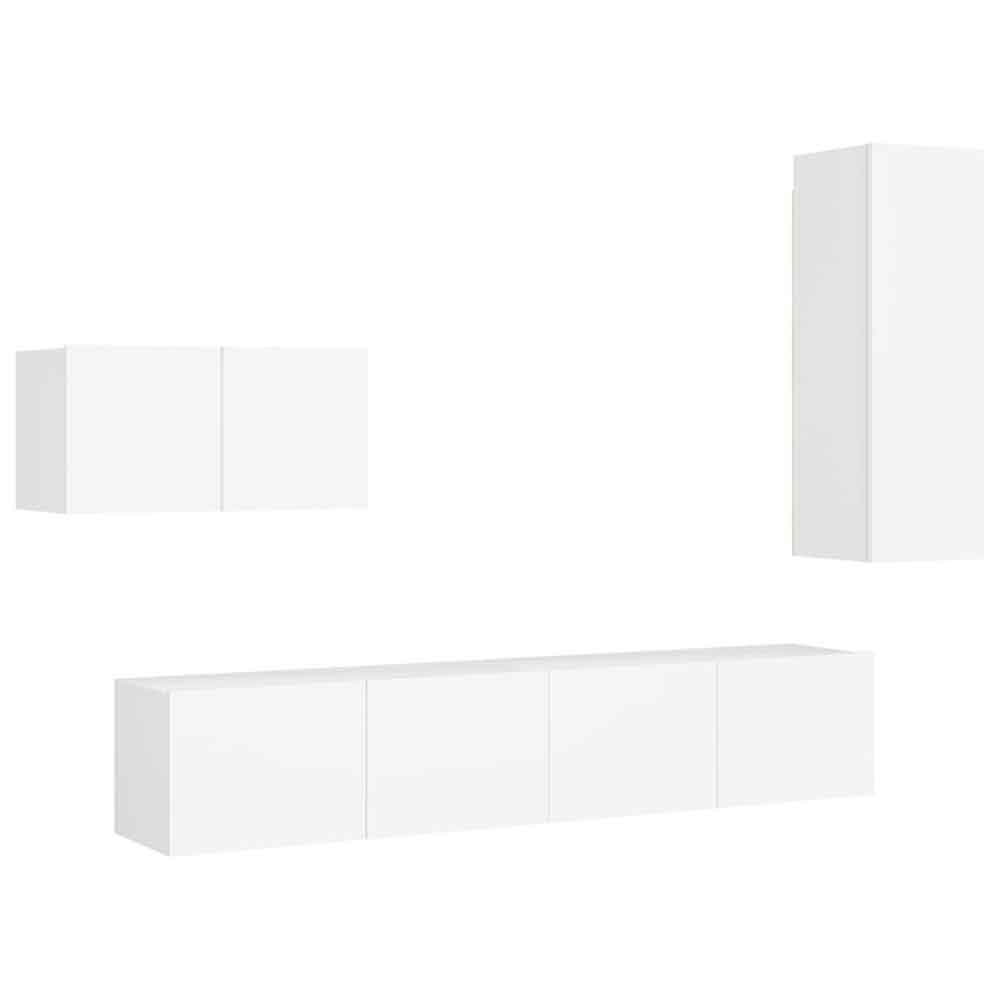 Binnenstad 90cm Wooden 4 Piece Entertainment Unit In White