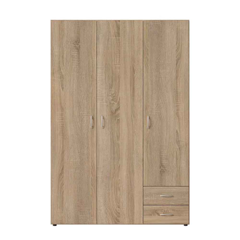 Binnenstad Wooden Wardrobe With 3 Doors 2 Drawers - Oak Sonoma