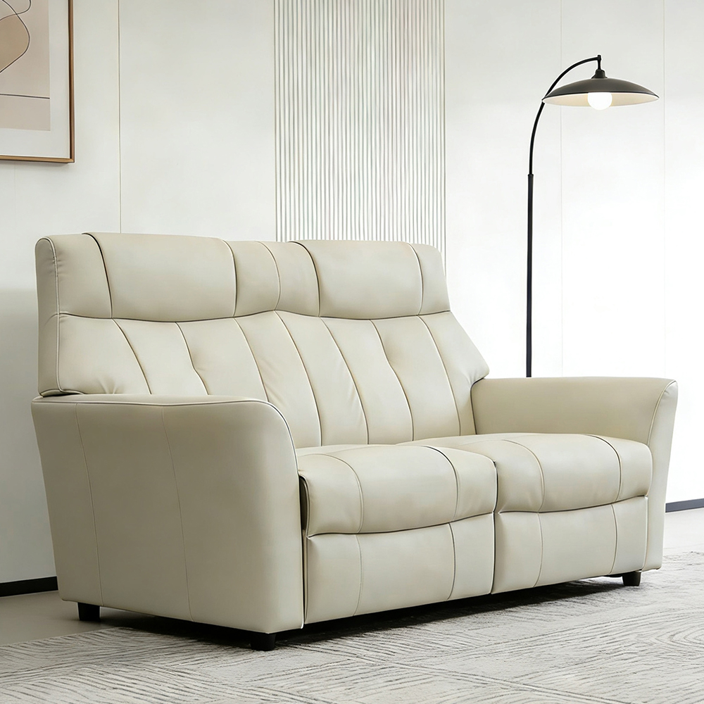 Bionel Leather 2 Seater Sofa in Mushroom
