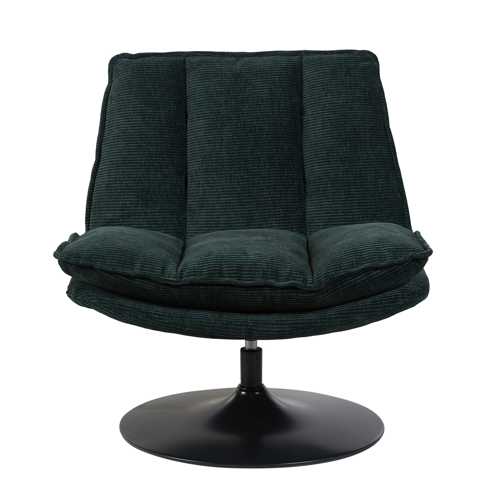 Birex Fabric Accent Chair with Metal Base in Dark Green