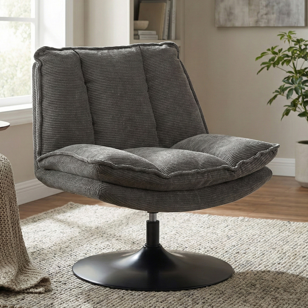 birex fabric accent chair with metal base in grey-image-132529