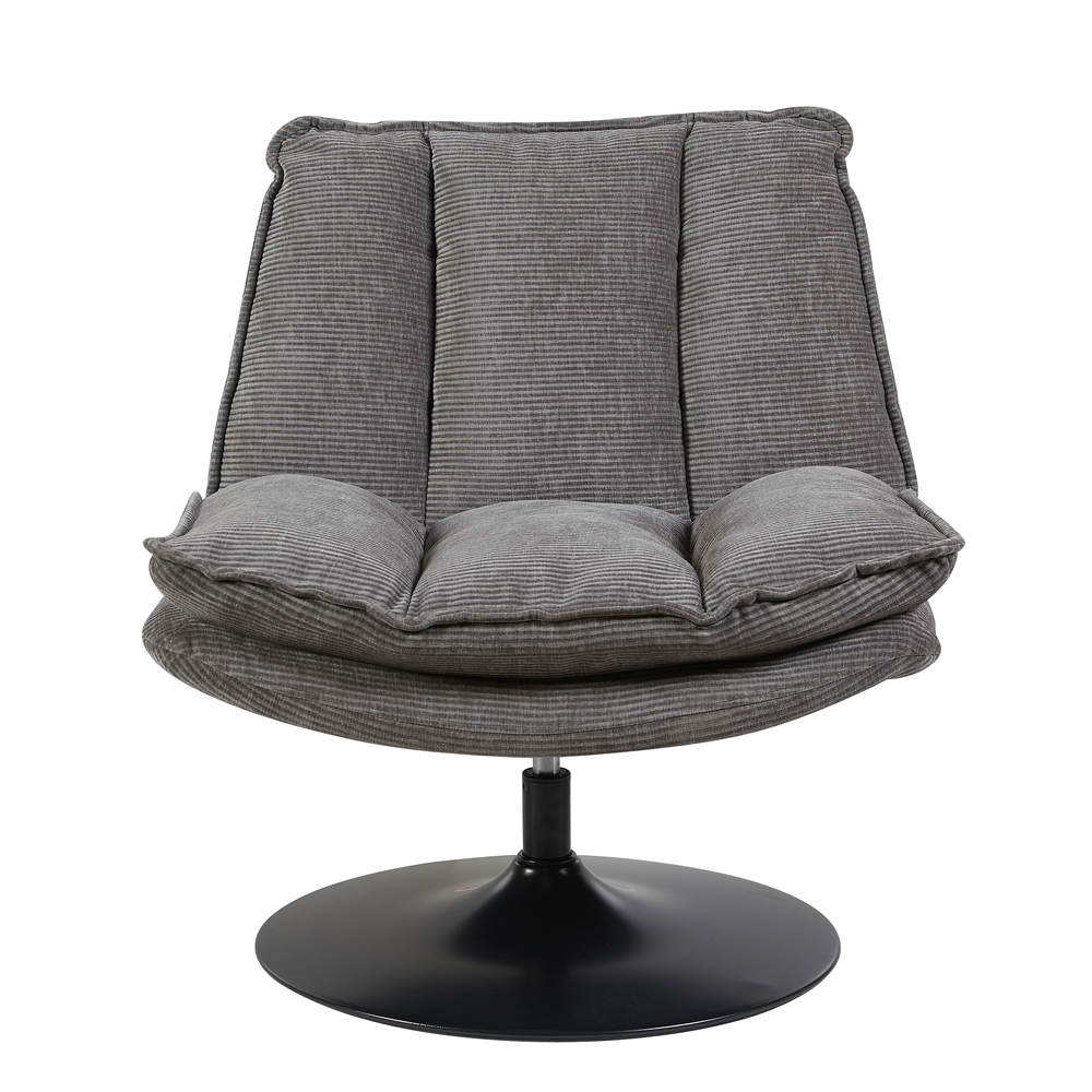 Birex Fabric Accent Chair with Metal Base in Grey