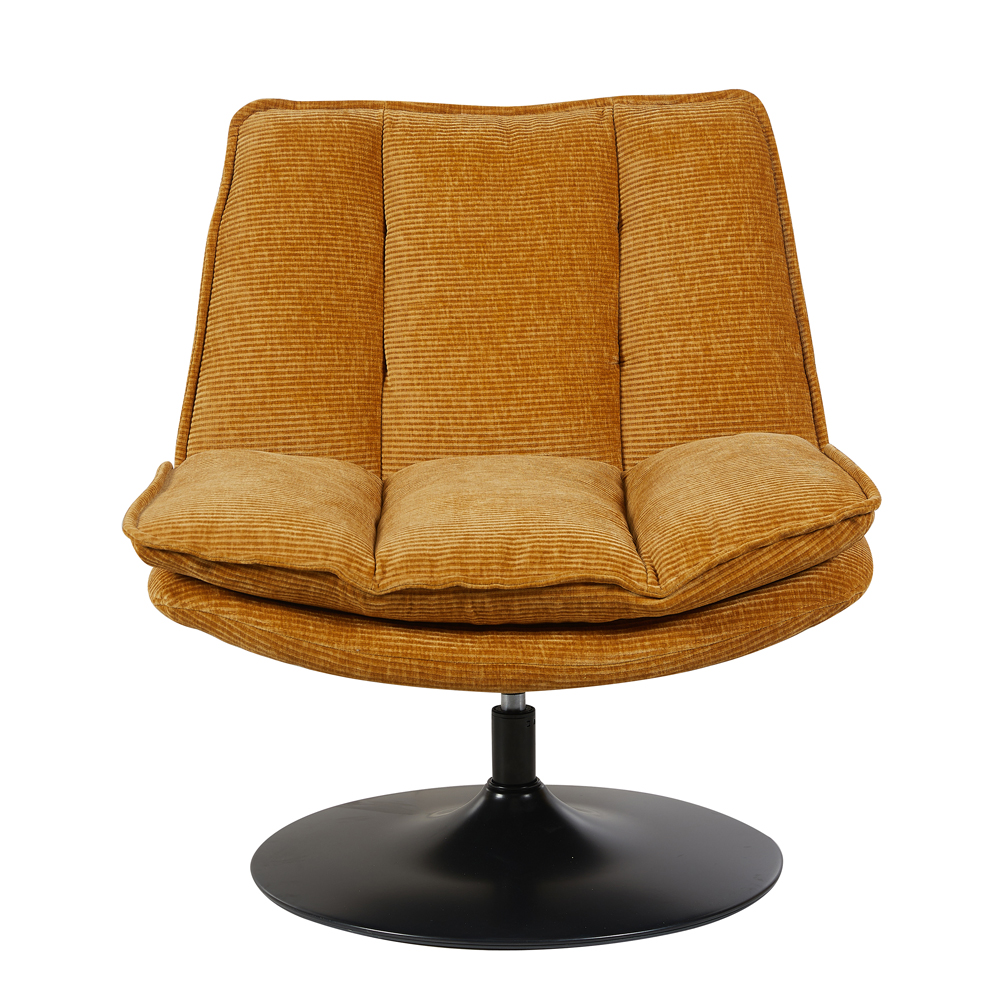 Birex Fabric Accent Chair with Metal Base in Ochre