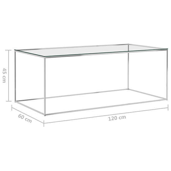 Birger Clear Glass Coffee Table With Silver Steel Frame_4