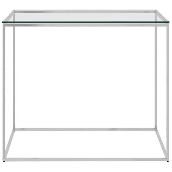 Birger Square Clear Glass Coffee Table With Silver Frame_2