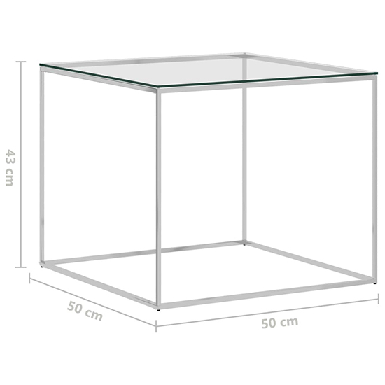 Birger Square Clear Glass Coffee Table With Silver Frame_4