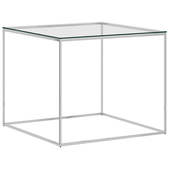 Product photograph of Birger Square Clear Glass Coffee Table With Silver Frame from Furniture in Fashion