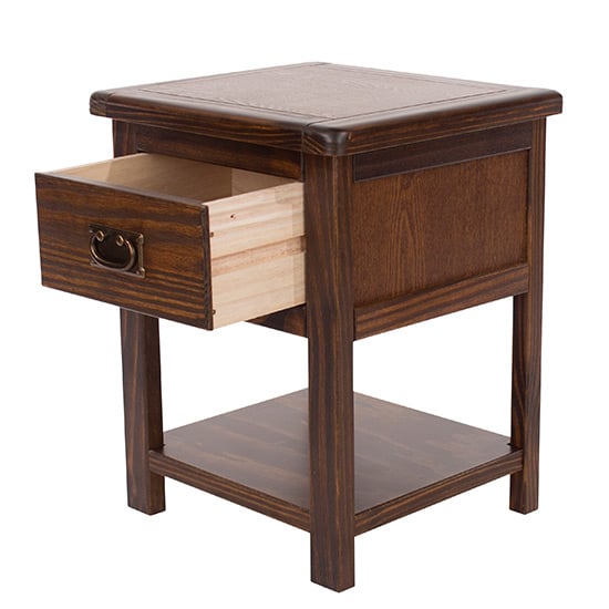 Birtley Wooden Bedside Cabinet With 1 Drawer In Dark Brown_3