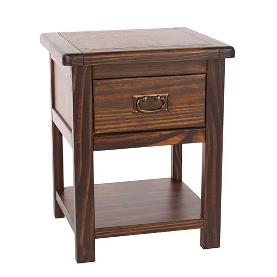 Birtley Wooden Bedside Cabinet With 1 Drawer In Dark Brown_1