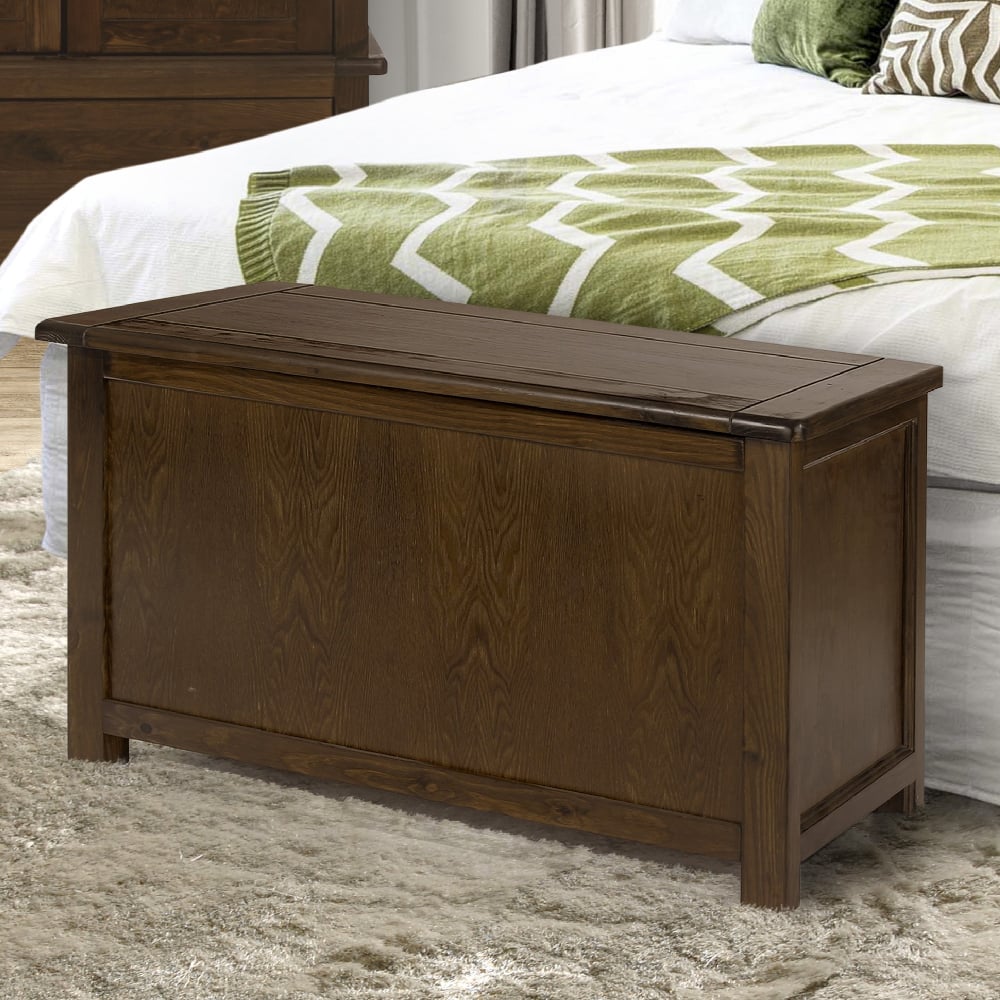 Read more about Birtley wooden blanket box in dark brown