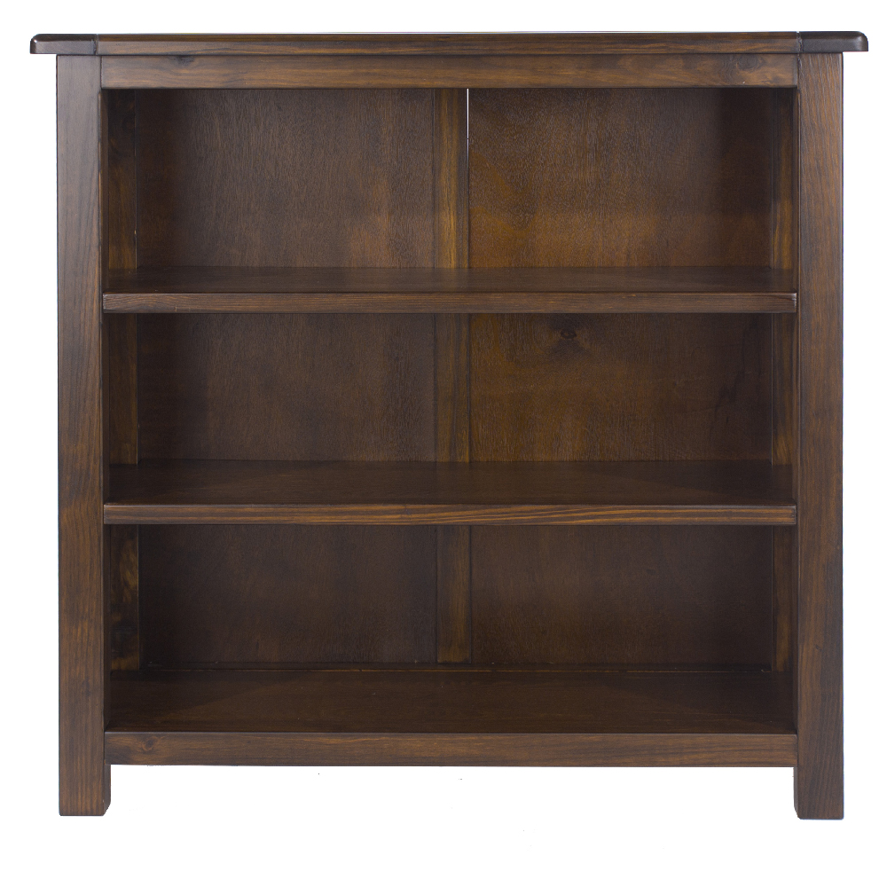 Birtley Wooden Bookcase With 3 Shelves In Dark Brown