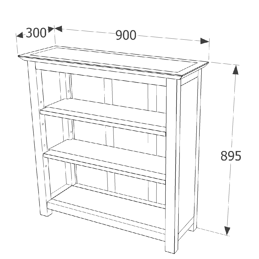 Birtley Wooden Bookcase With 3 Shelves In Dark Brown