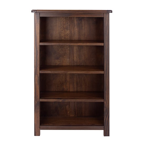 Birtley Wooden Narrow Bookcase With 3 Shelves In Dark Brown_2