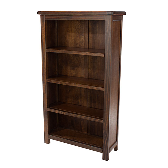 Birtley Wooden Narrow Bookcase With 3 Shelves In Dark Brown_3