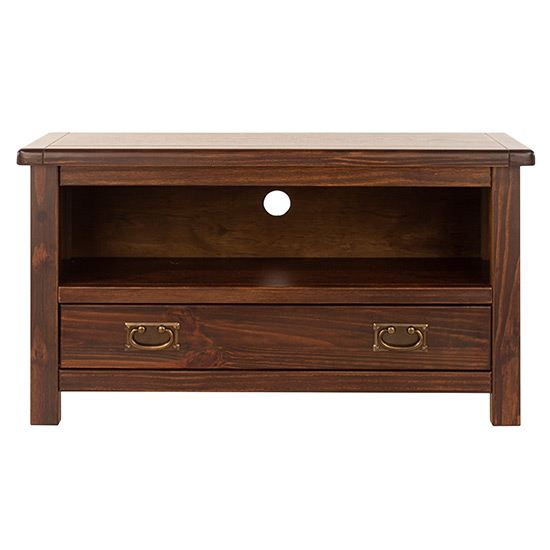 Birtley Wooden TV Stand With 1 Drawer In Dark Brown_2