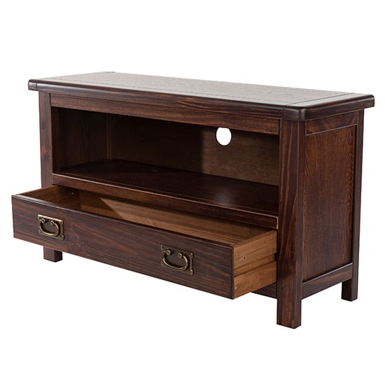 Birtley Wooden TV Stand With 1 Drawer In Dark Brown_4