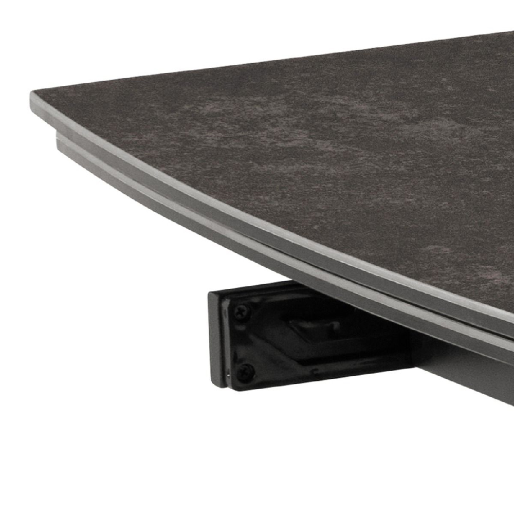 Bishop Ceramic Extending Dining Table With Metal Leg In Black