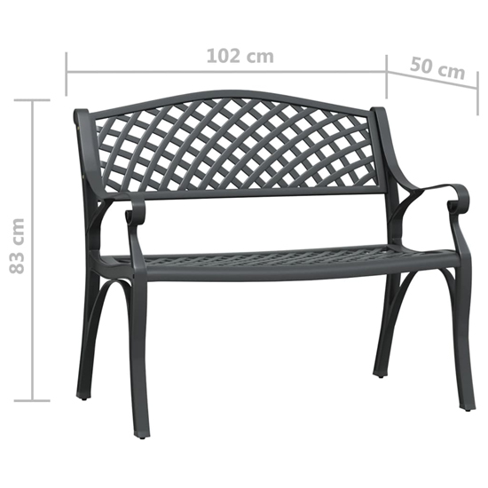 Bishti Outdoor Cast Aluminium Seating Bench In Black_6